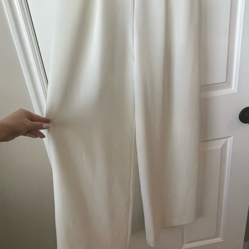 Eliza J White Ivory Cold Off-Shoulder Jumpsuit Short Sleeve Wide Leg XS 0 2 - Picture 5 of 11